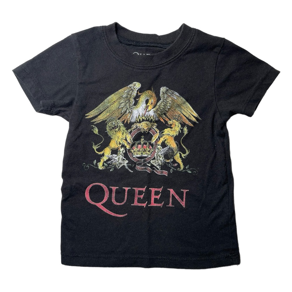 Queen Official Merch 2t Baby Boys Logo Graphic Short Sleeve Shirt Black Rock Tee